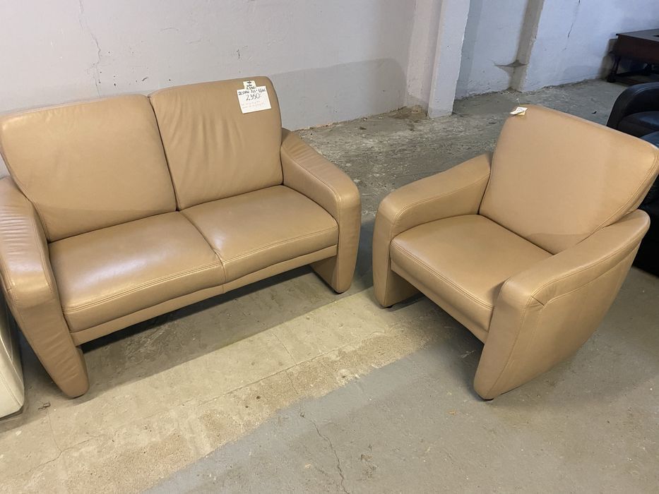Zestaw wypoczynkowy sofa+fotel 2+1 skórzany skóra naturalna FV DOWÓZ