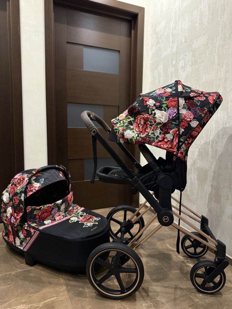 Коляска CYBEX PRIAM 4.0 SPRING BLOSSOM 2 в 1 Rose gold