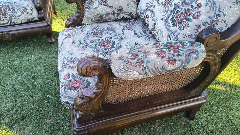 Stylowy komplet wypoczynkowy 3+1+1