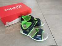 Nowe Sandały SUPERFIT Weite 26 sandałki chłopięce granatowe fluo zielo