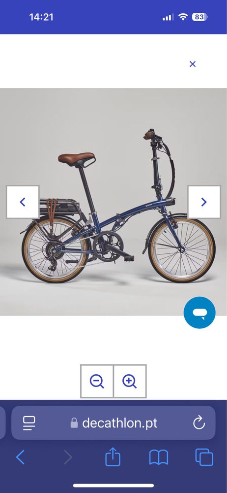 Bicicleta dobrável elétrica E FOLD 500 Azul