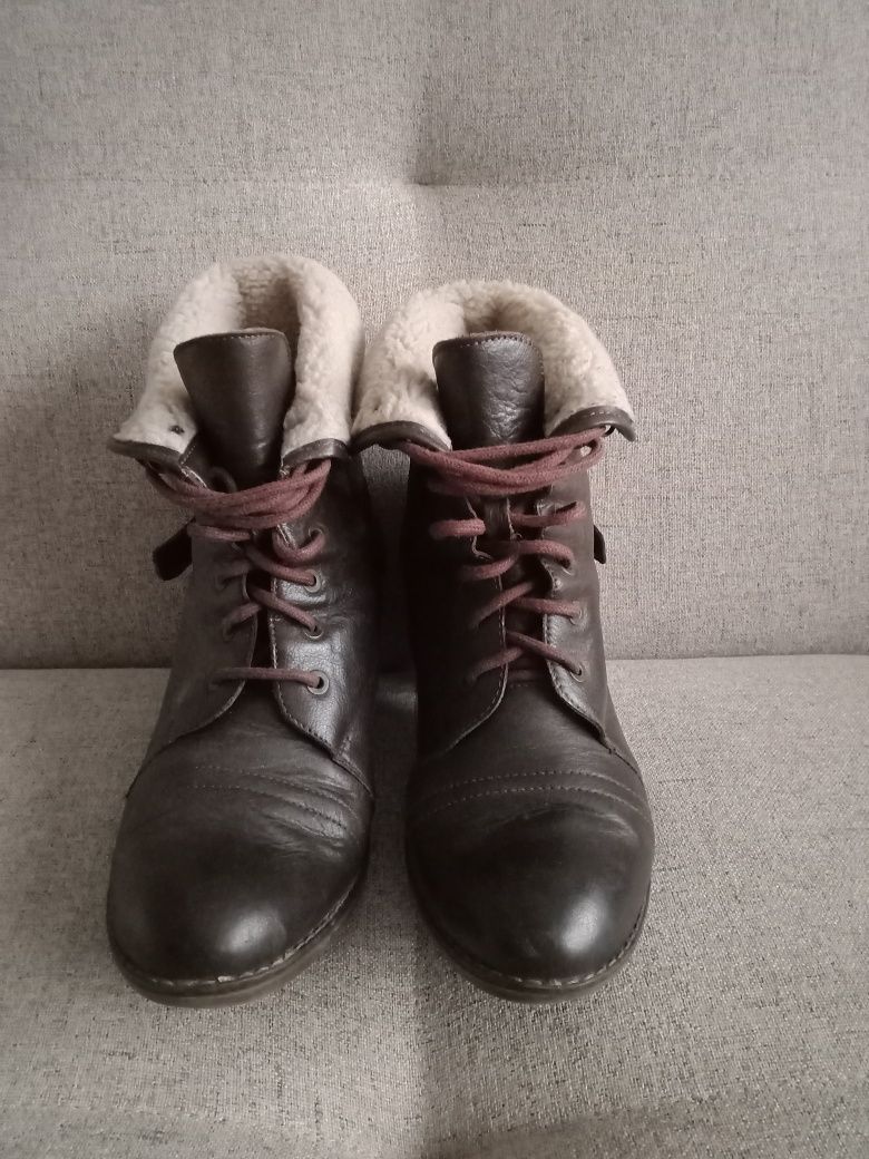 Zimowe buty ,botki,damskie nr 40 ,z naturalnej ,skóry brązowe