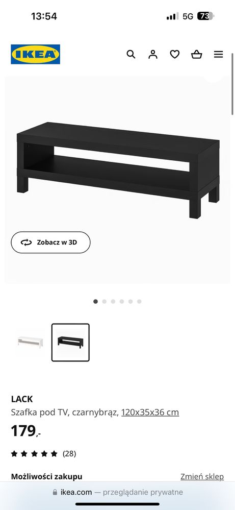 Szafka Ikea Lack ciemny brąz nowa tylko złożona