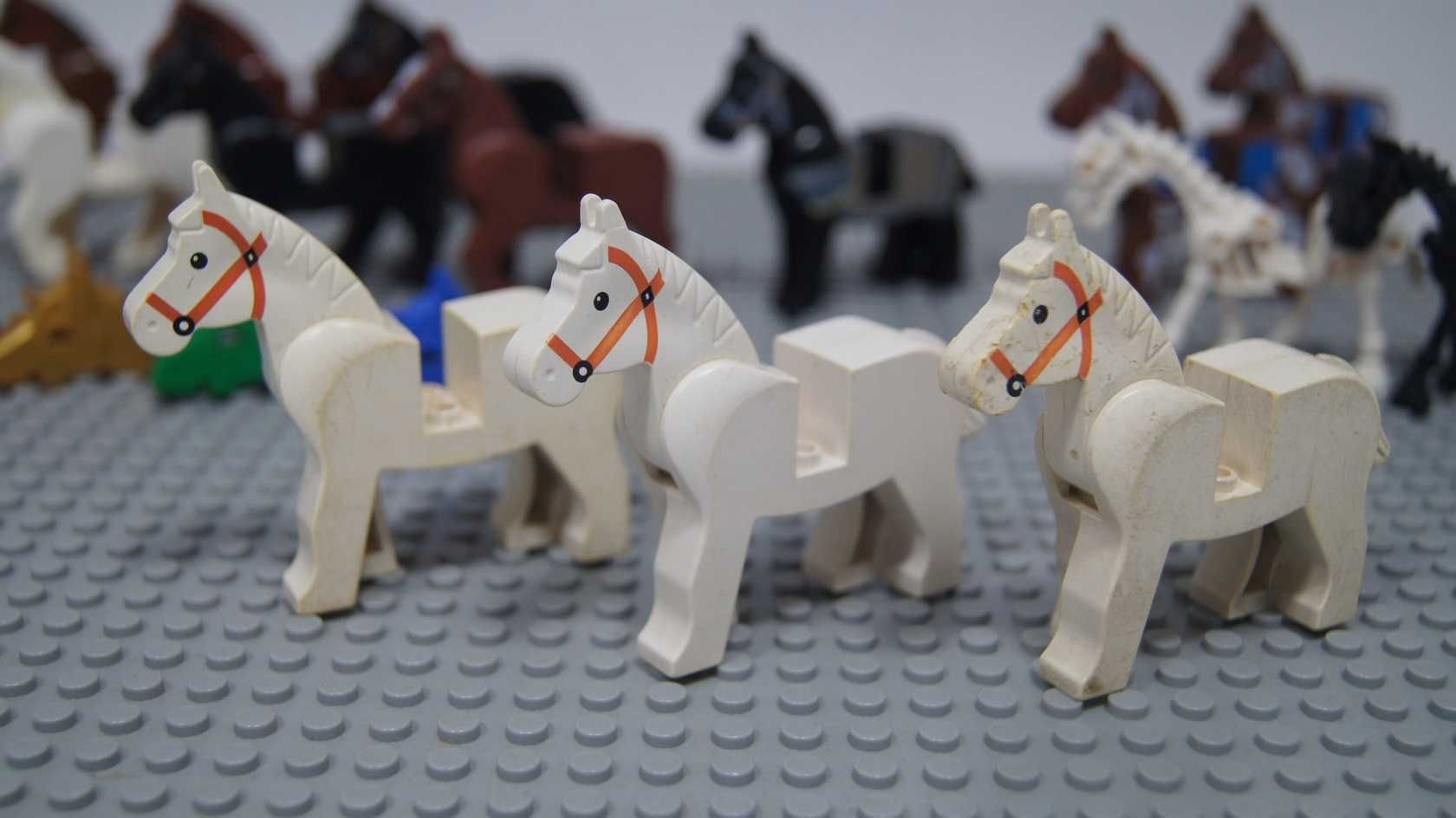 Lego Castle konie 14 sztuk + gratis maski koń czarny biały brązowy