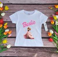 Barbie bluzka koszulka t-shirt rozmiar 98-164cm biała lub czarna