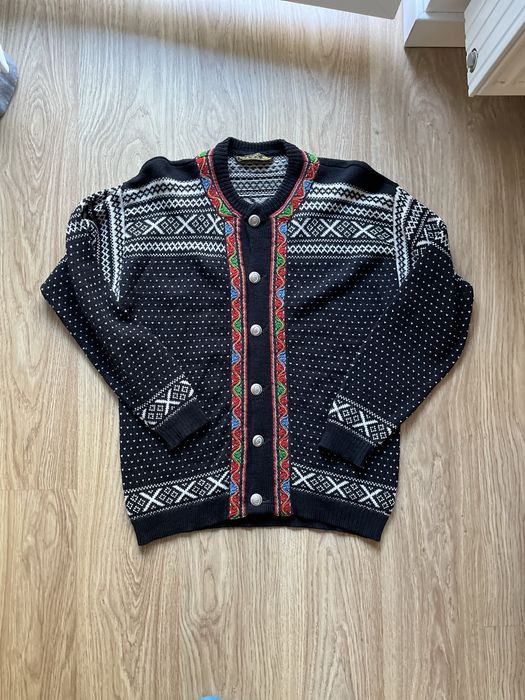 Sweter z virgin wool Nordstrikk L XL schurwolle norweski kardigan