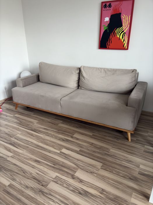 beżowa kanapa rozkładana z Agata Meble