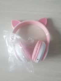 Bezprzewodowe słuchawki cat ear stn-28 różowe