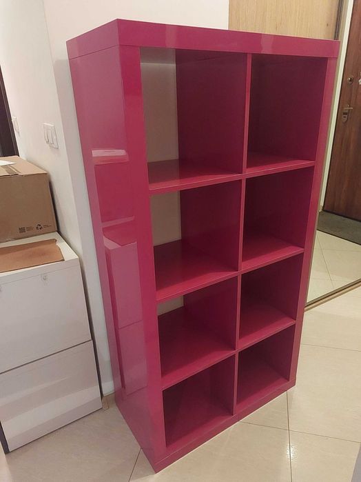 Regał IKEA Expedit/Kallax 4x2 różowy + półka wisząca Lack IKEA