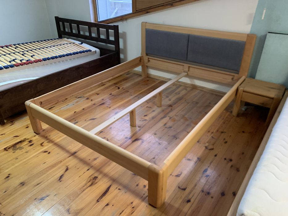 Łóżko LES 160x200 buk naturalny -Wupredaż Ekspozycji