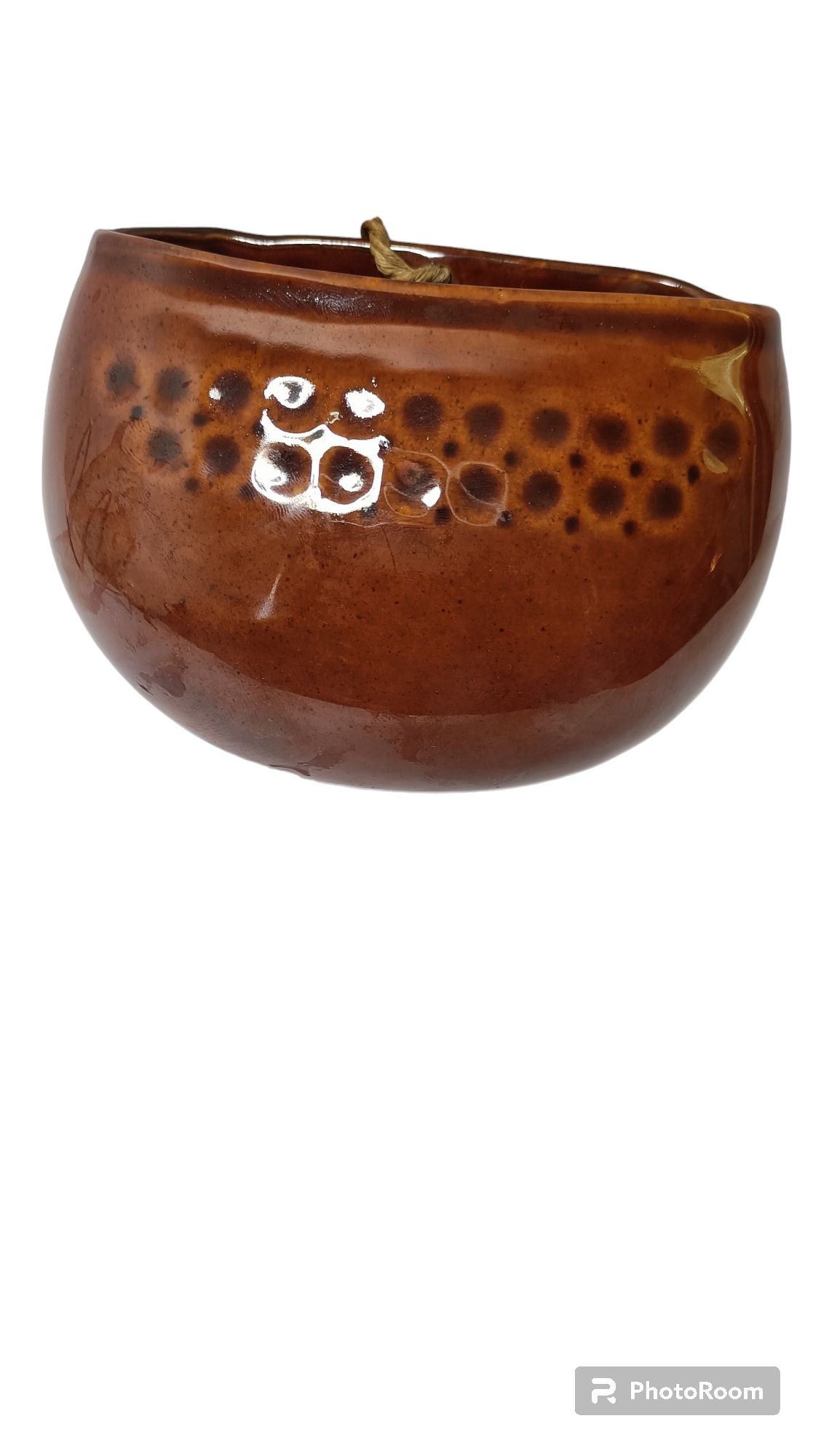Ceramiczny wazon naścienny lub nawilżacz design PRL T5