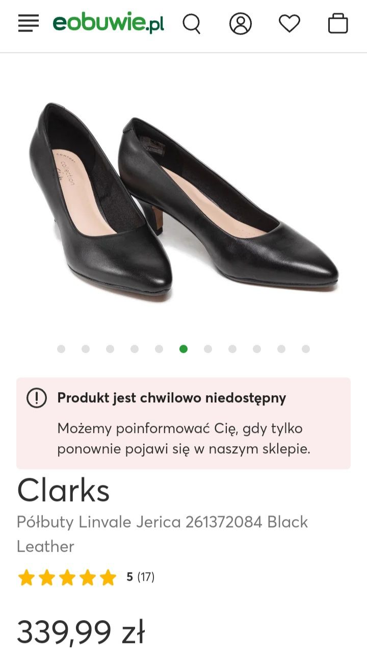 CLARKS 39,5 24.5cm skóra NOWE Półbuty klasyczne Linvale Jerica