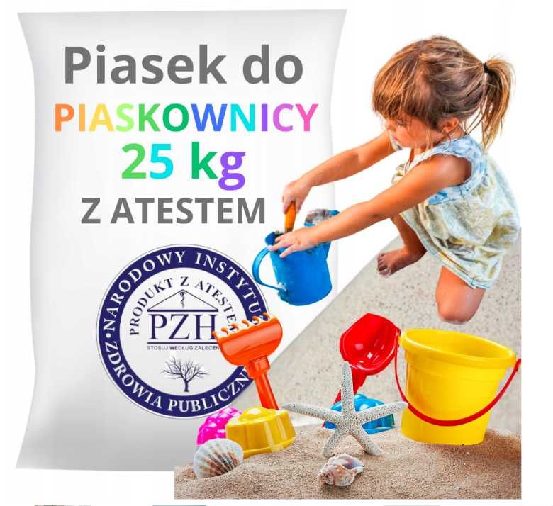 Bezpieczny Piasek do Piaskownicy Dla Dzieci atest PZH, suchy, czysty