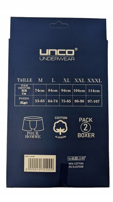 Majtki Bokserki Unco Underwear 2-Pak Bawełna R. M (74 Cm)