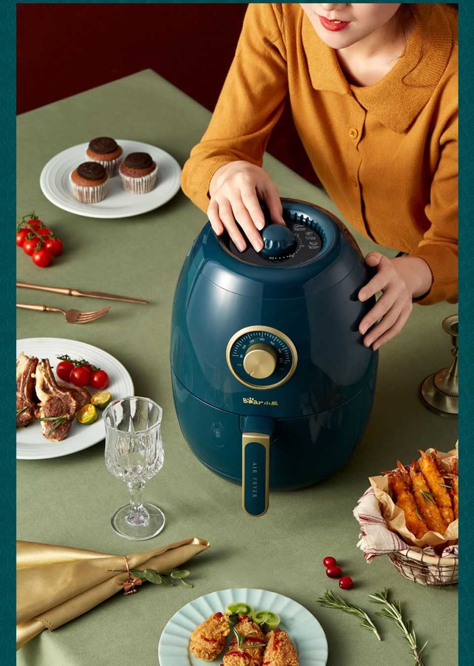 Bear Air Fryer 3L - Fritadeira de ar elétrica sem óleo