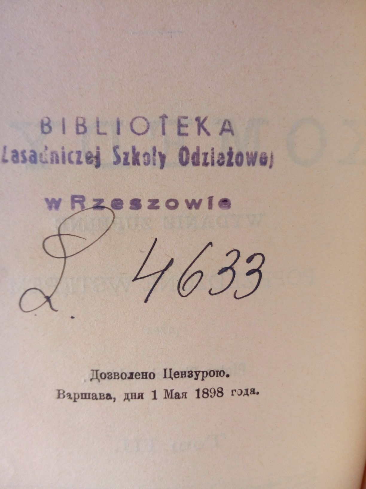 Książka z 1898 roku Fredro