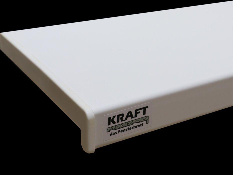 Подоконник Kraft цвет белый пластиковый с порезкой, установка Киев