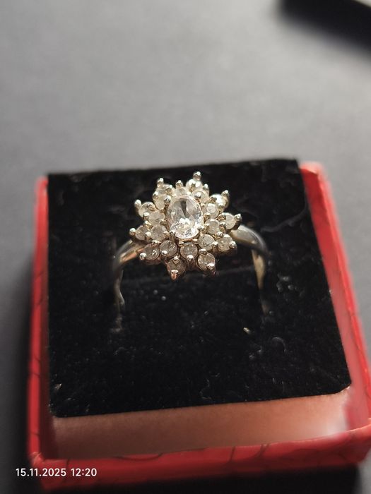 Pierścionek srebrny 925, średnica 19,8 m, duży rozm 22