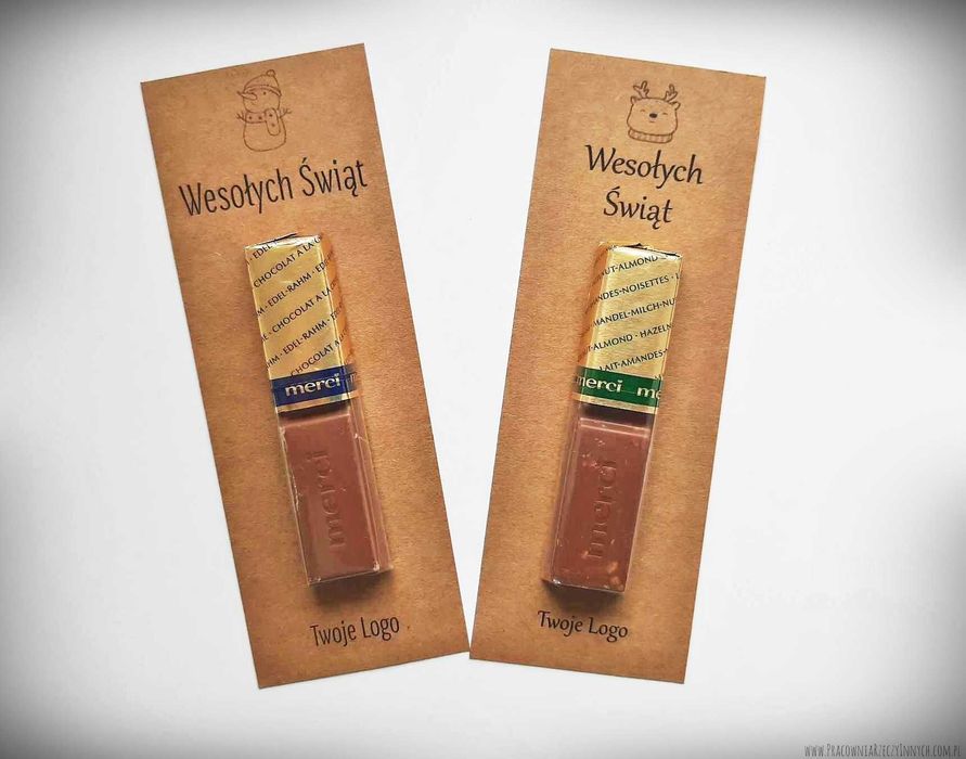 Upominki świąteczne dla pracowników lub klientów, karteczki do Merci,