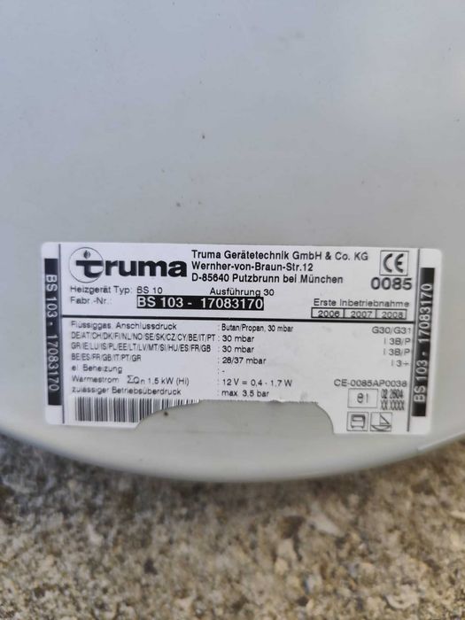 Placa para Boiler Aquecimento Água Truma BS103 (10L)