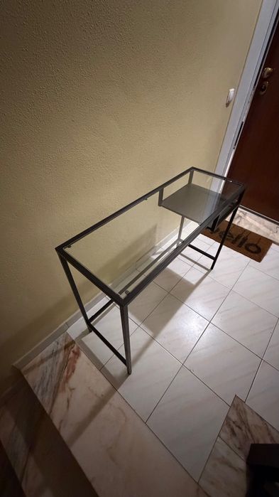 Secretária/Escrivaninha de ferro e vidro