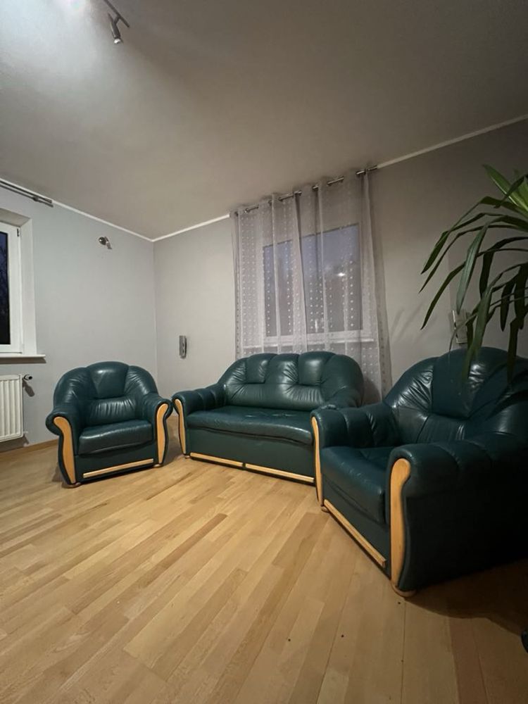 Zestaw mebli salonowych ciemnozielonych