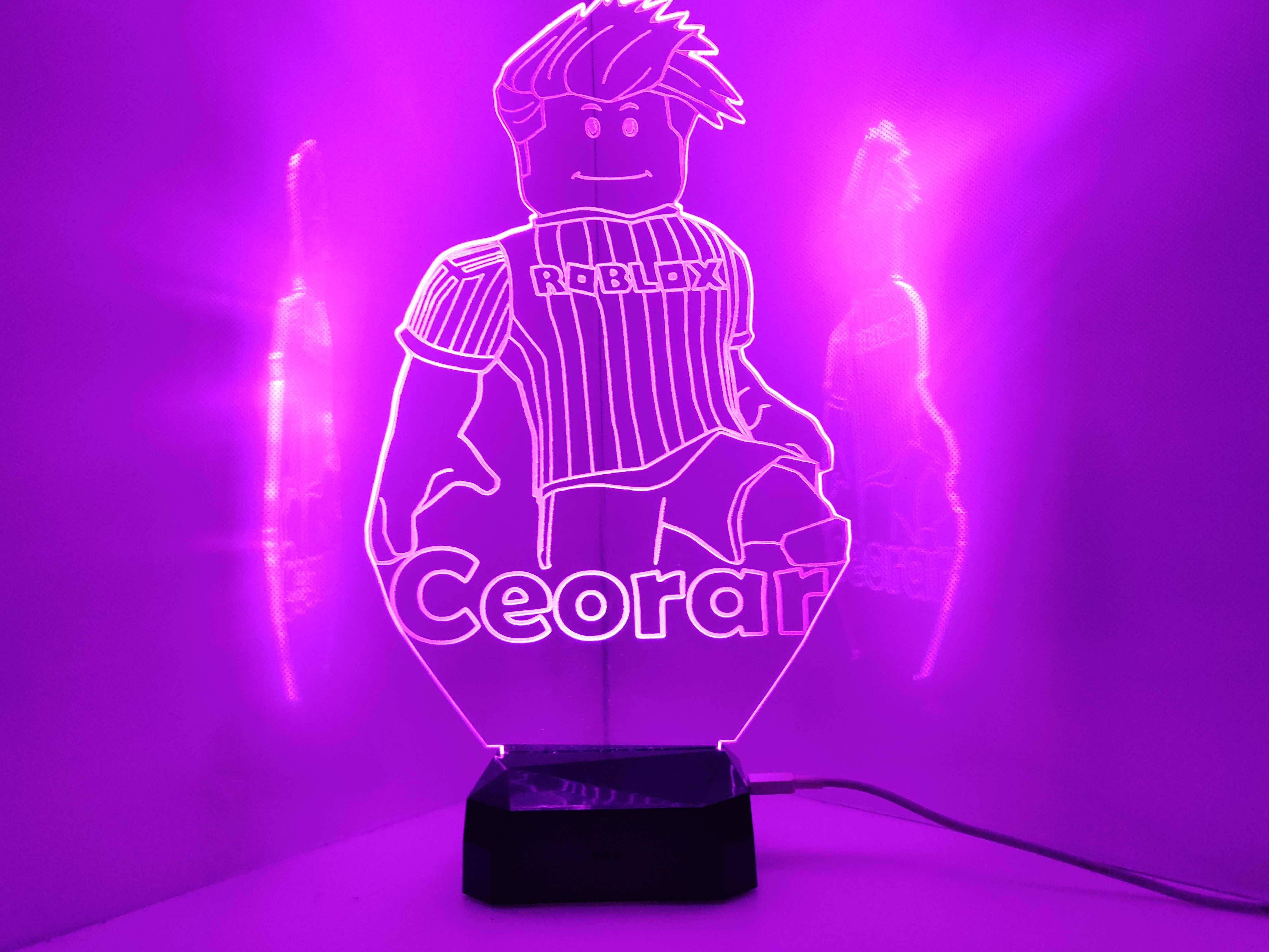 ROBLOX lampka nocna LED na pilota, prezent DLA DZIECKA z dedykacją!