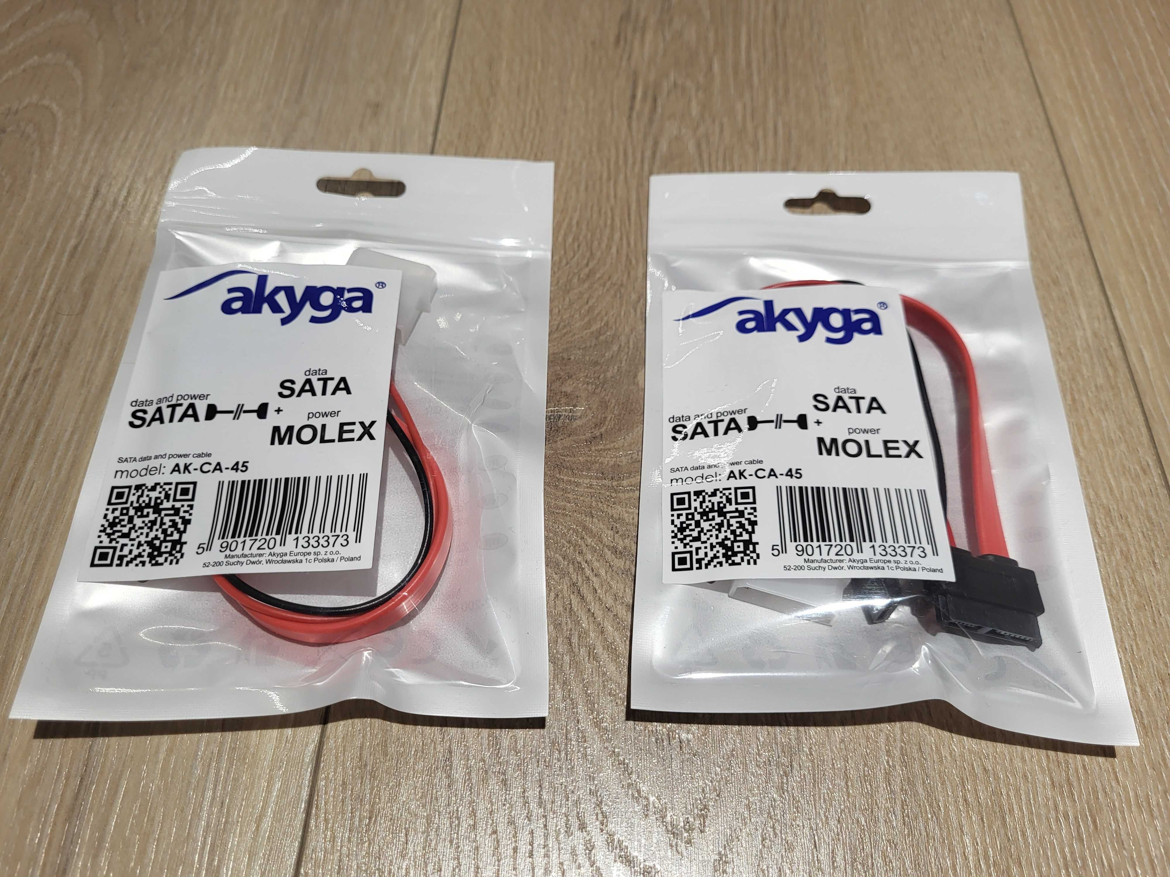 Adapter SATA SlimLine – SATA Molex Akyga AK-CA-45 Kabele nowe