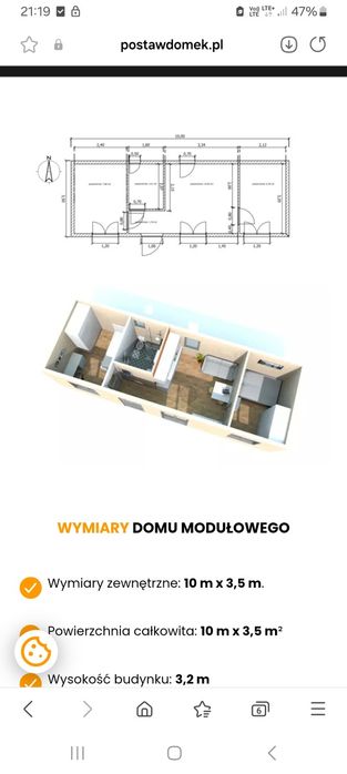 Dom modułowy całoroczny 35m2