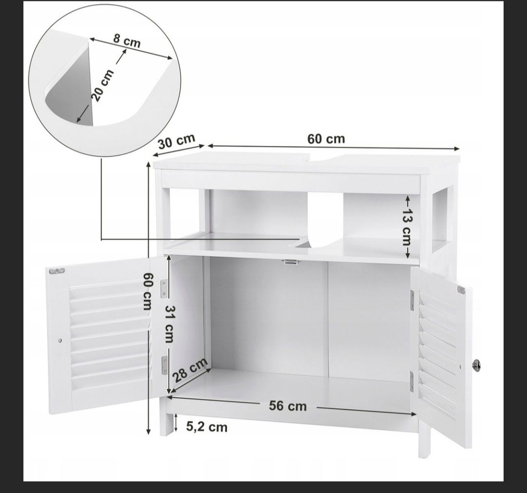 Szafka pod umywalke skandynawska 60cm