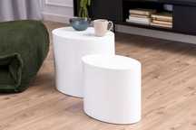 AC Design Furniture stoliki kawowe Rico,  MDF, biały połysk
