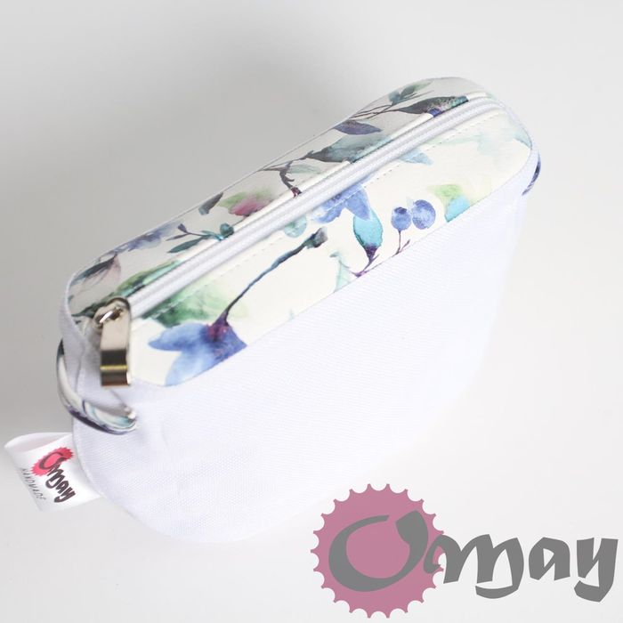 organizer OBAG POCKET eko skóra kwiaty niebieskie 1 kieszeń wkład OMAY