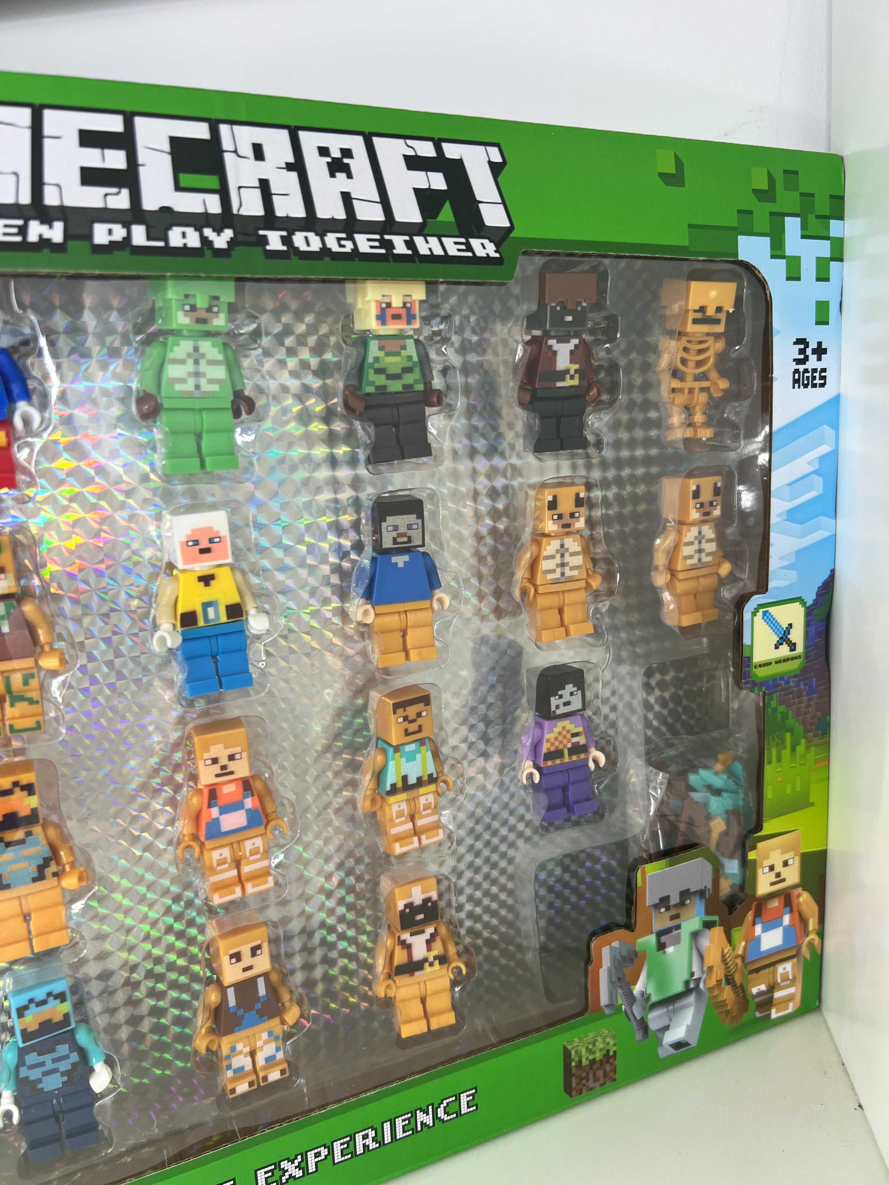24 szt Ludzików Minecraft Klocki akcesoria Warden Bedrock gold