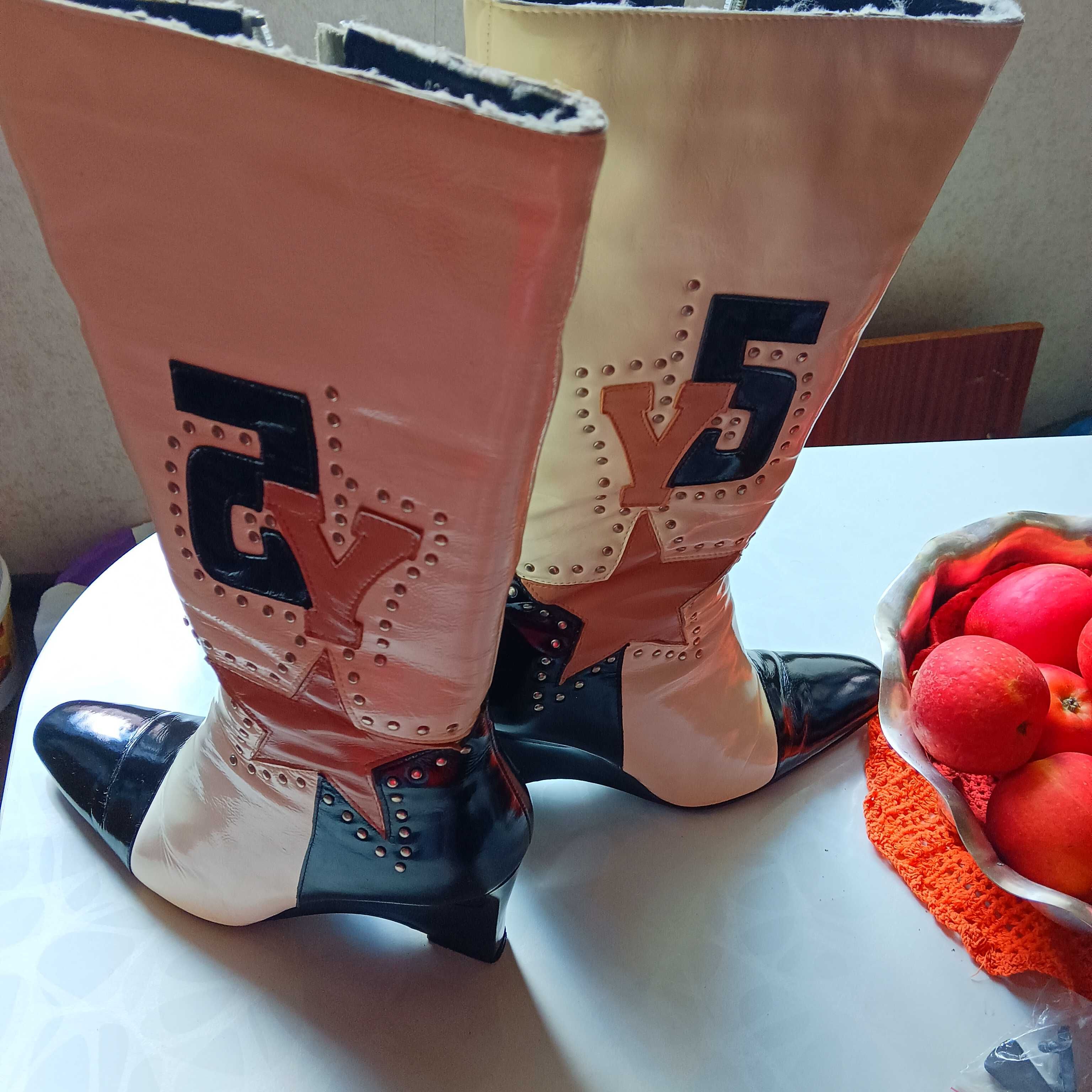 Сапоги кожаные с натуральной цигейкой, 38