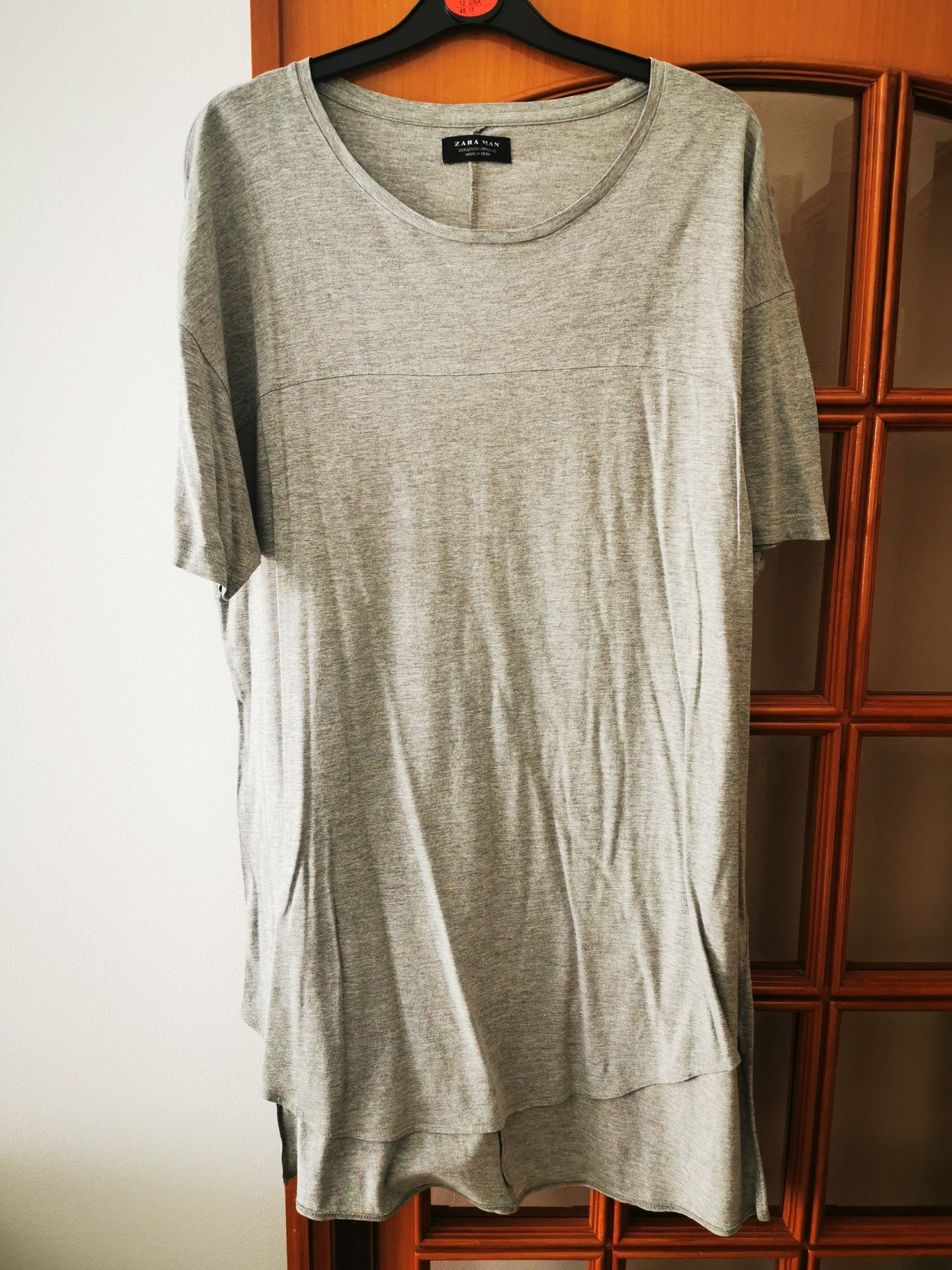 T-shirt Comprida Zara Cinzenta Tam L