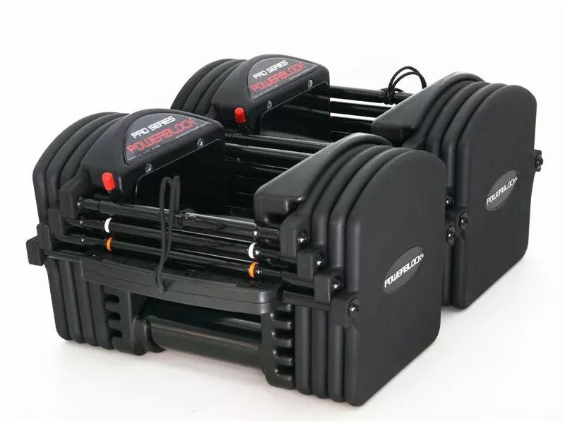 Conjunto Halteres Powerblock Pro-exp (22.5kg cada, expansíveis)