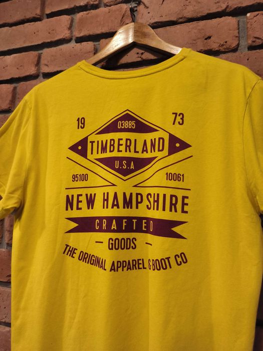 Koszulka Timberland Duże Logo T-Shirt Nadruk Żółta