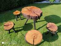 Piękny Zestaw - stolik i krzesła z drzewa bukowego
