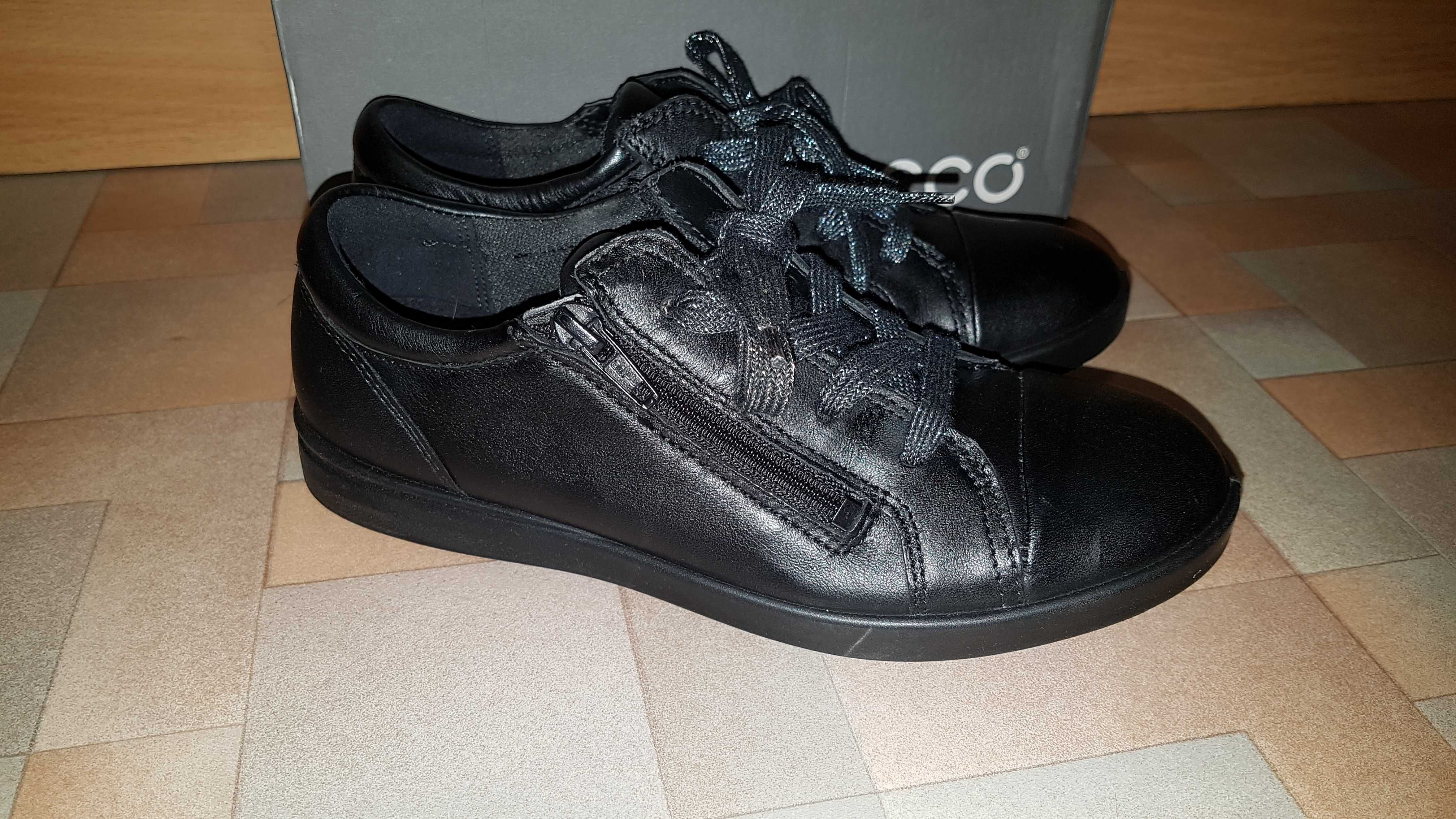 Полуботинки кожа Ecco ELLI туфли кроссовки черные 34 р 22,4 см унисекс