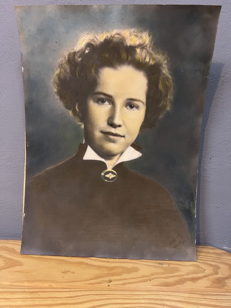 Картина старовинна Портрет Жінки 1957р.