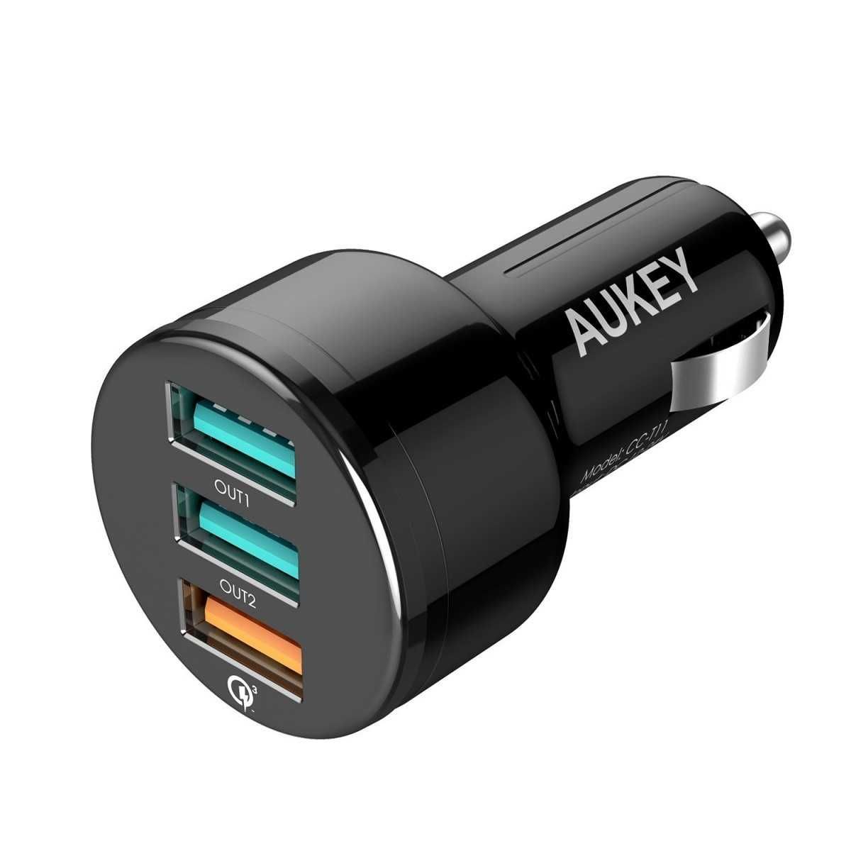 AUKEY CC-T11 ładowarka samochodowa 3xUSB Quick Charge 3.0