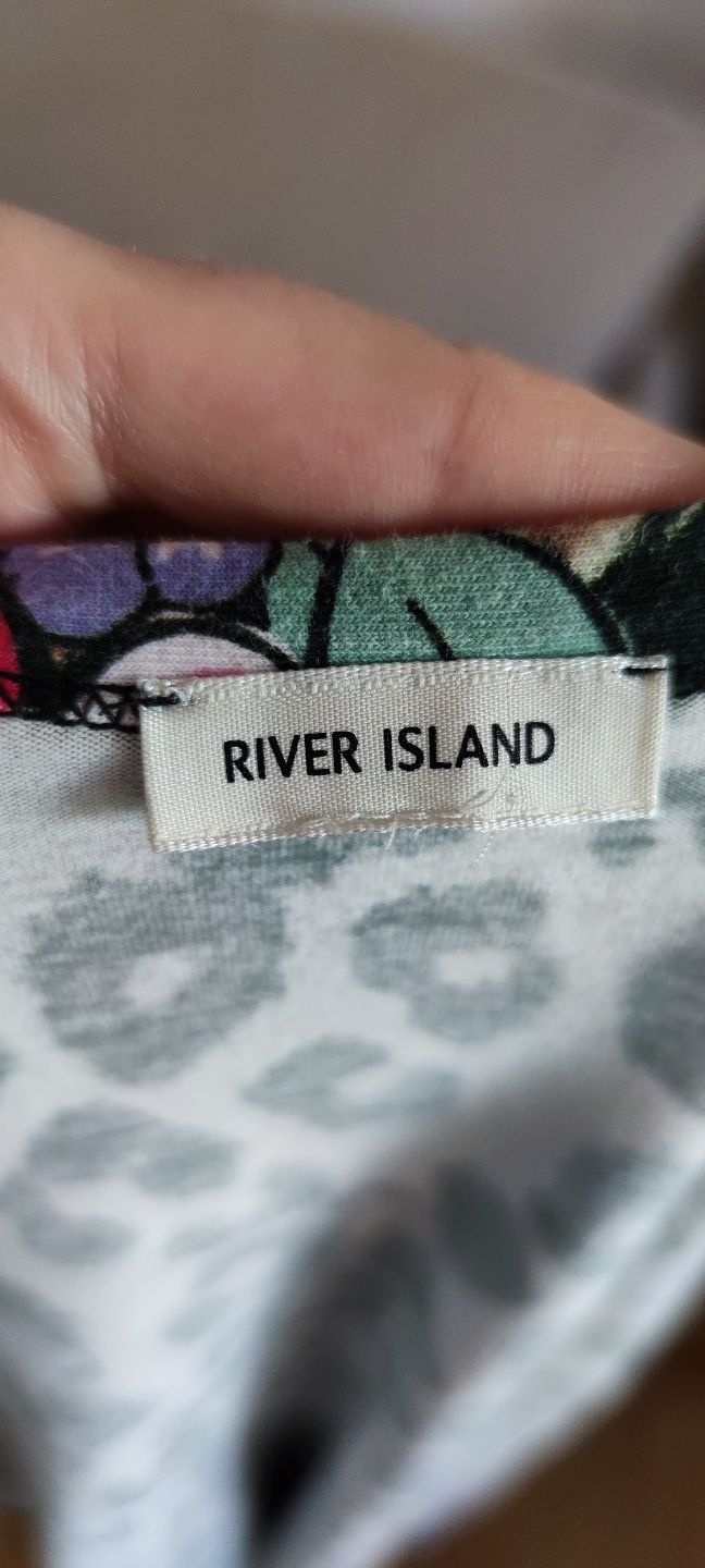 Sukienka panterka kwiaty midi ołówkowa River Island rozmiar M/L