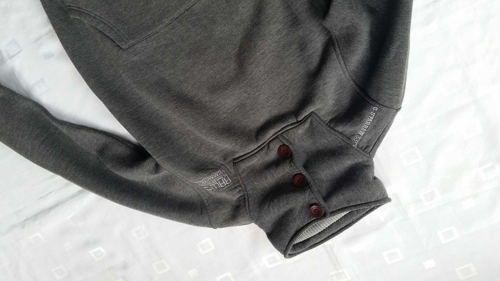 G Star Raw szara bluza polar golf kangurka