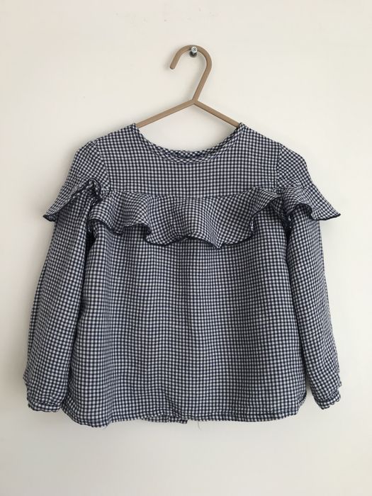 Bluzka koszula w kratkę vichy z falbanka Zara 104 cm 3/4 lata