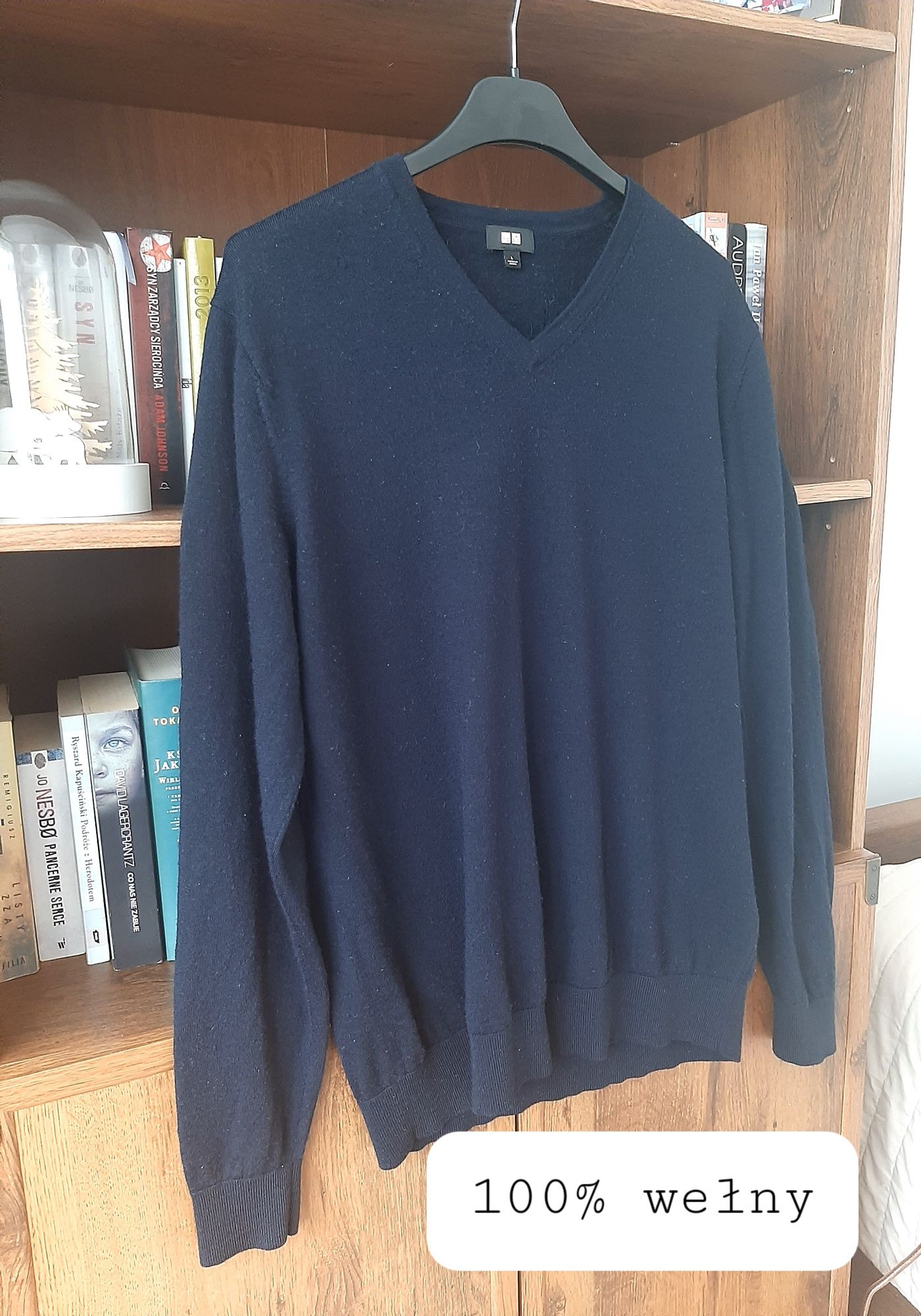 Uniqlo sweter 100% wełny mięciutki 5. L uniseks