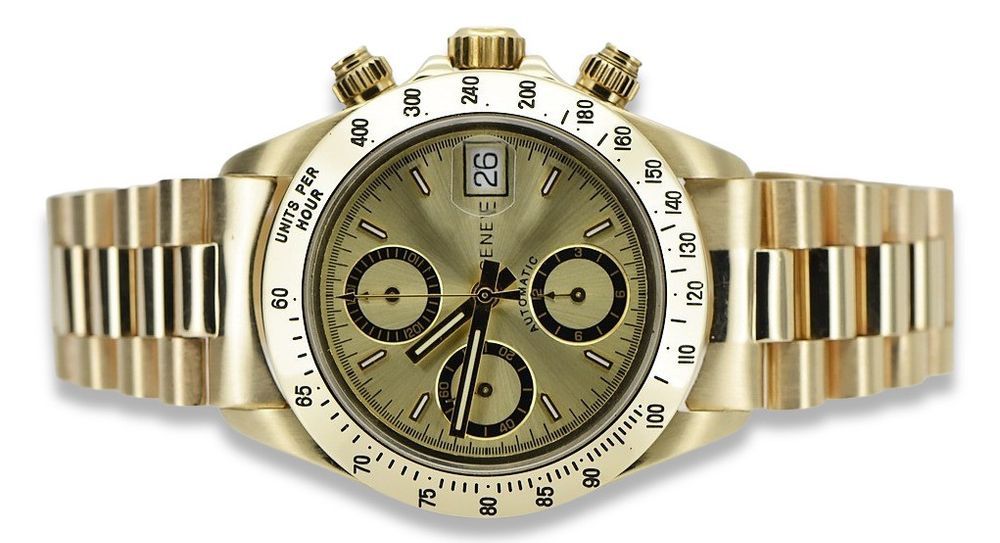 Złoty zegarek z bransoletą męski 14k Geneve mw041y&mbw015y Gdańsk