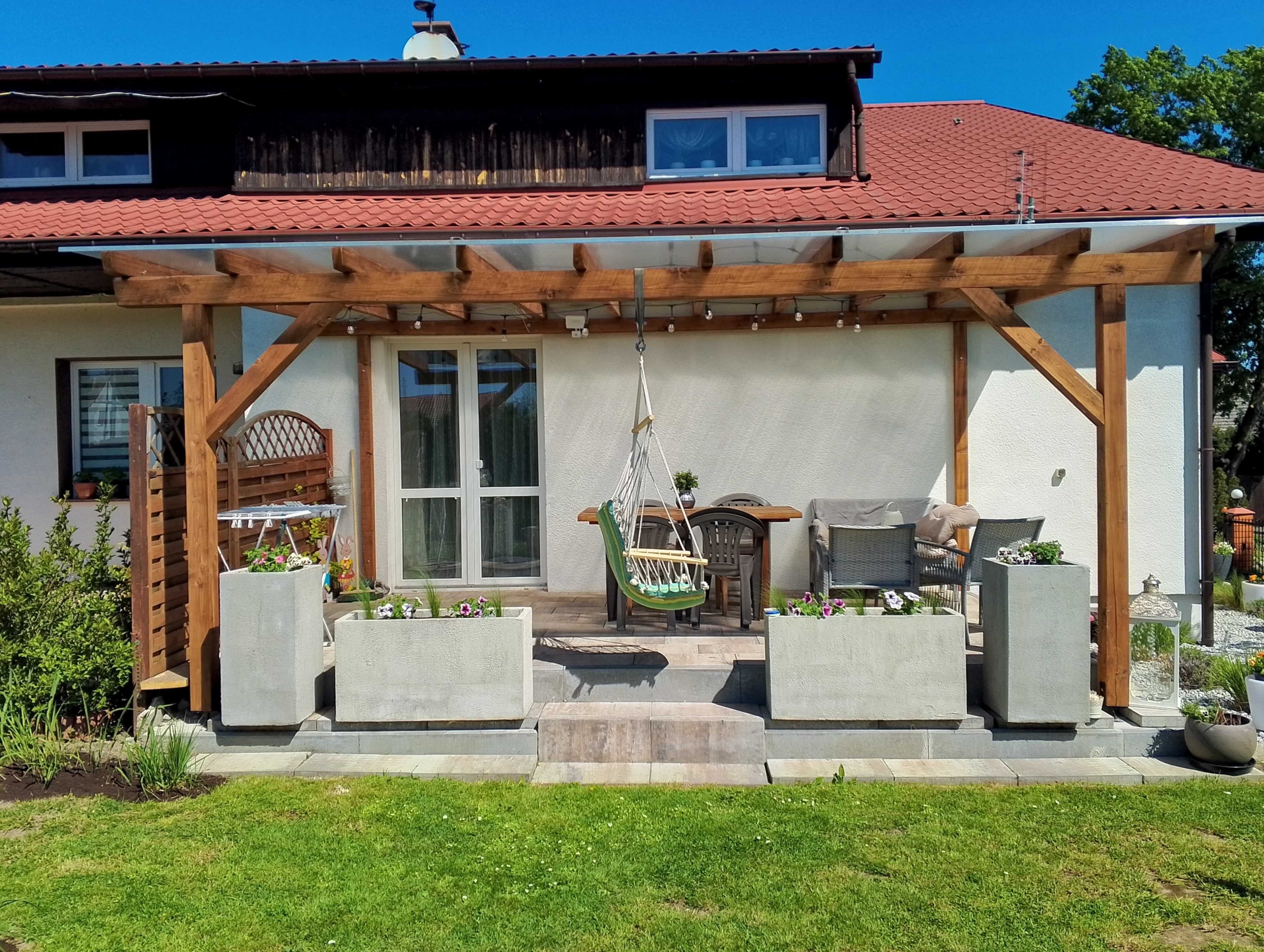 Zadaszenie tarasu 6x3, pergola tarasowa, taras poliweglan, montaż