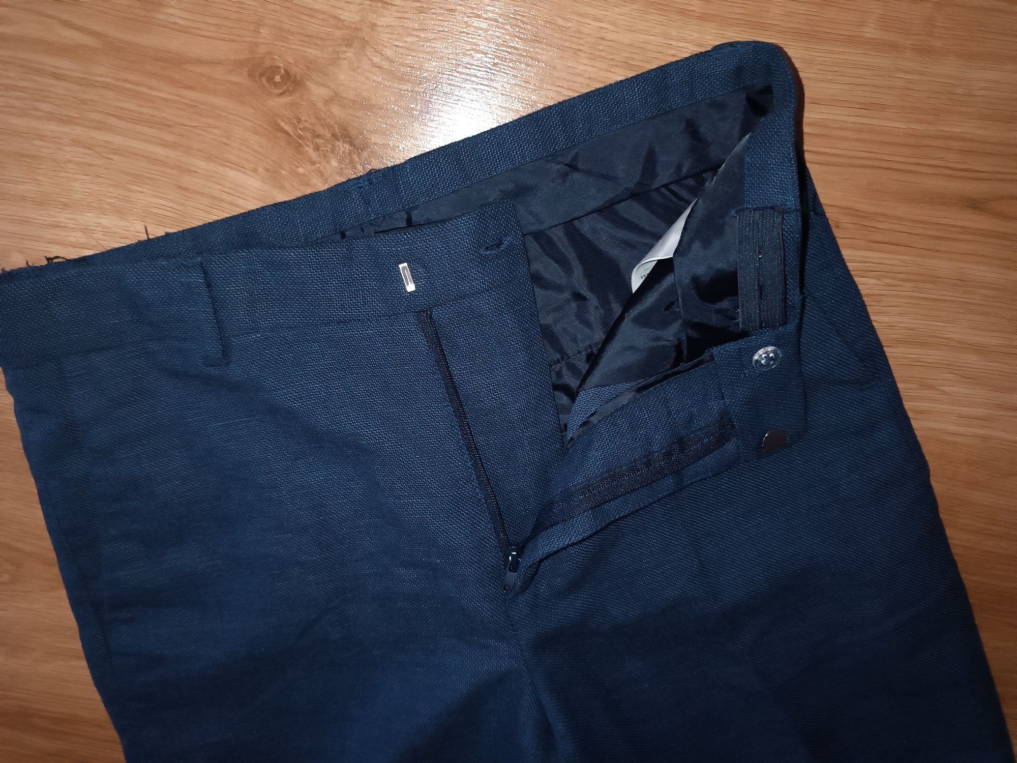 Spodnie garniturowe h&m granatowe