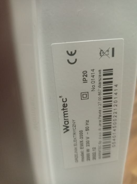 Super okazja!!! Mam na sprzedaż praktycznie nowy grzejnik model EWX-20