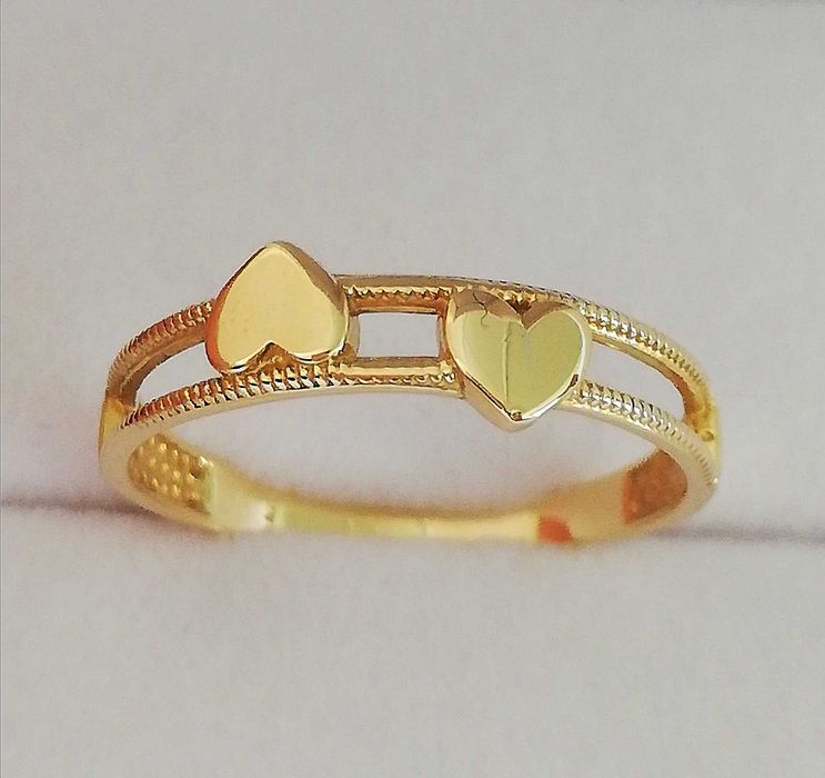 WŁOSKI bajkowy złoty pierścionek  błyszczący p585